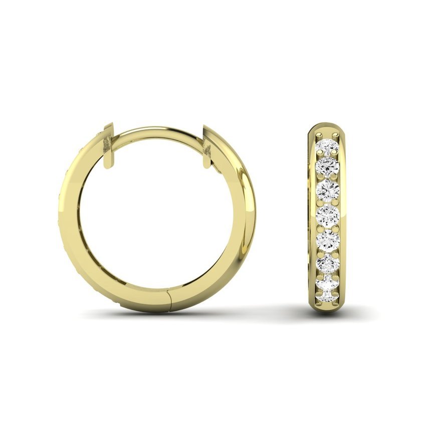 Narci Diamond Huggie Earrings yellowgold