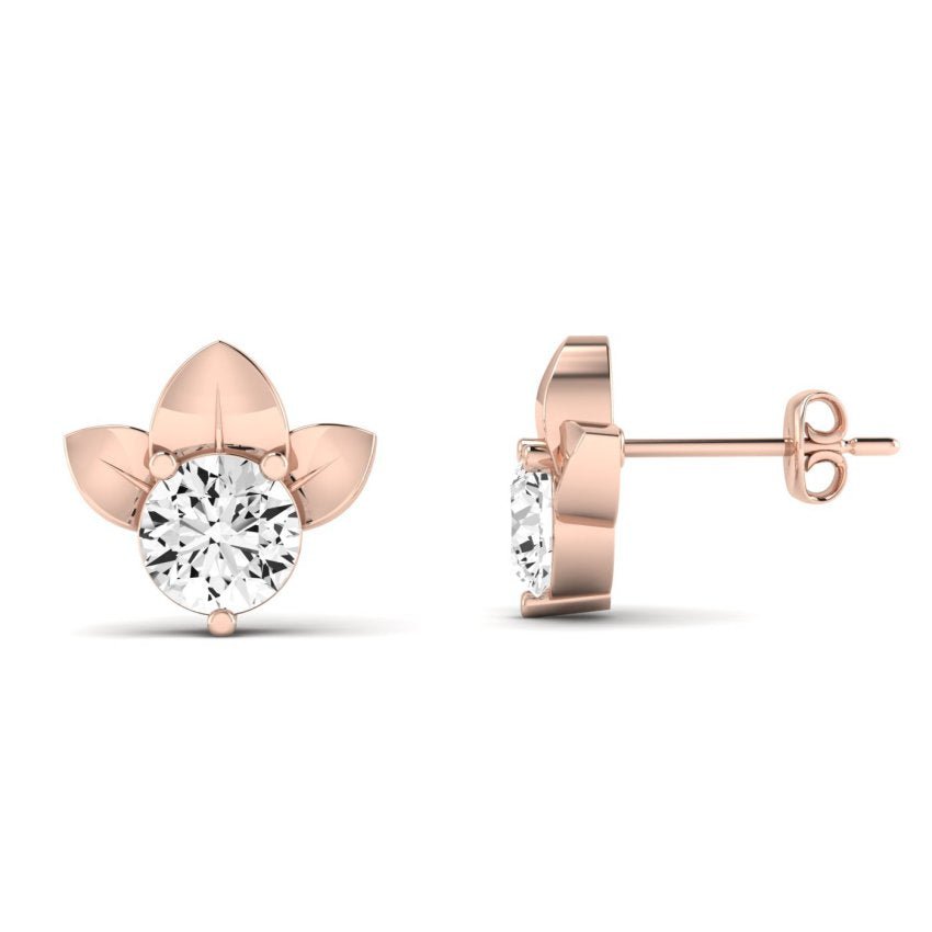 Narci Diamond Huggie Earrings rosegold