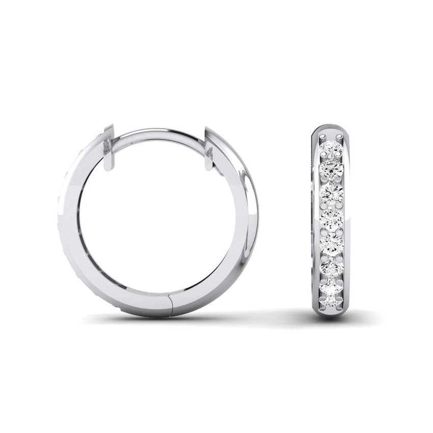 Narci Diamond Huggie Earrings whitegold