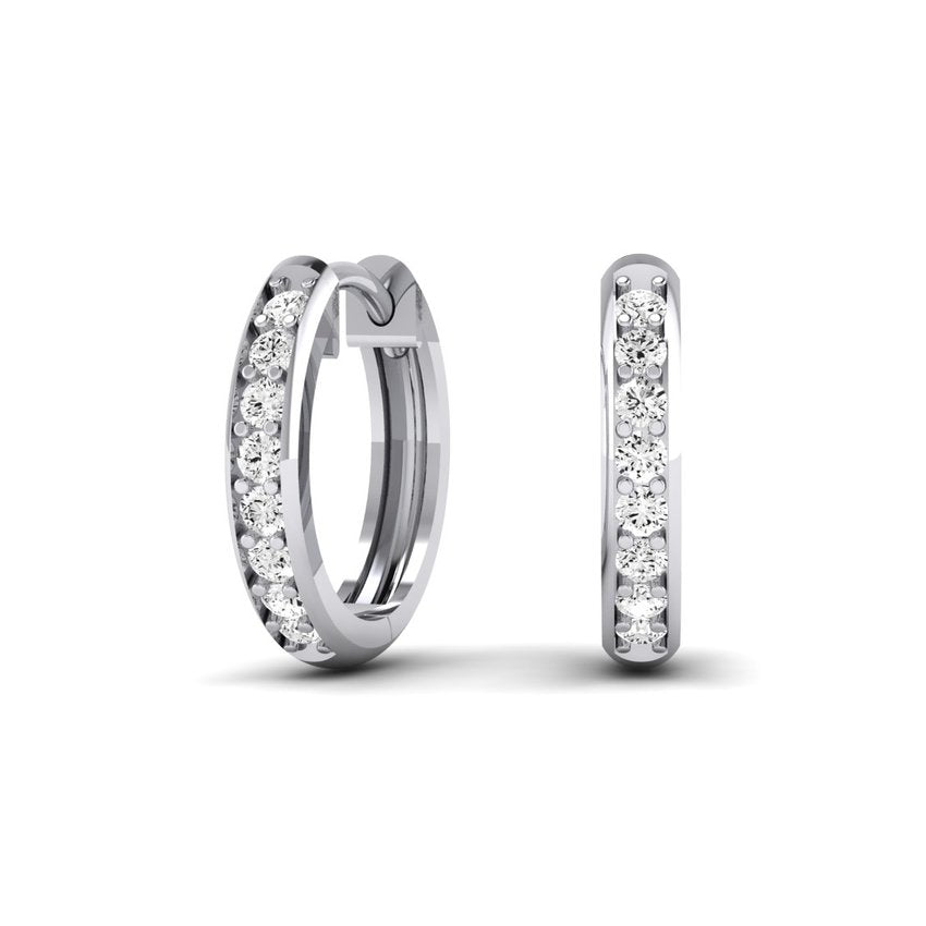 Narci Diamond Huggie Earrings whitegold