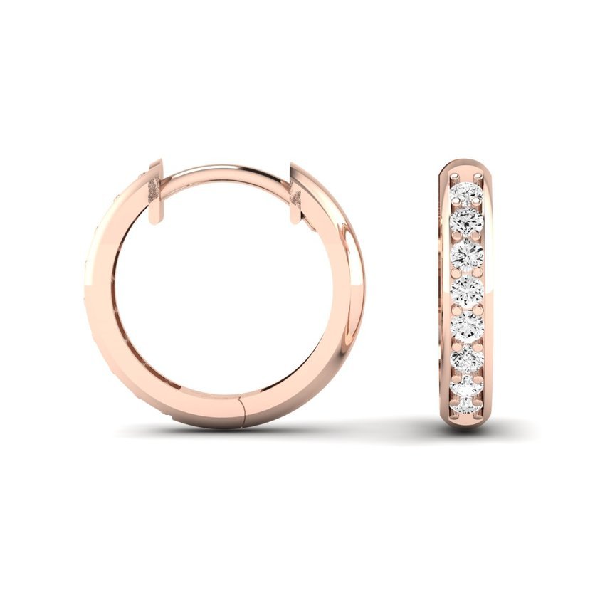 Narci Moissanite Huggie Earrings rosegold