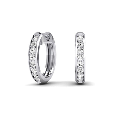 Narci Moissanite Huggie Earrings whitegold