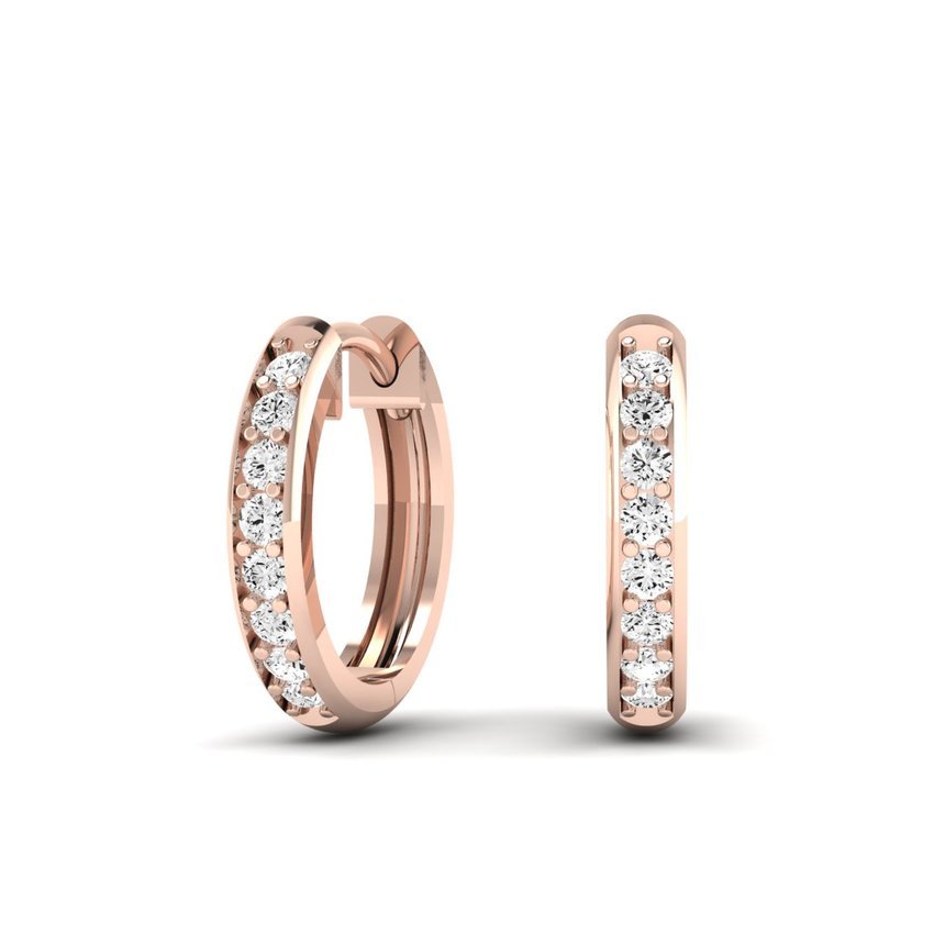 Narci Moissanite Huggie Earrings rosegold