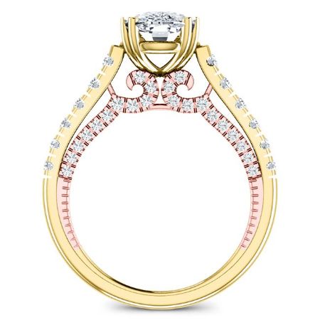 Nasrin Diamond Matching Band Only (engagement Ring Not Included) For Ring With Cushion Center yellowgold