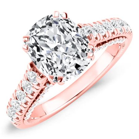 Nasrin Diamond Matching Band Only (engagement Ring Not Included) For Ring With Cushion Center rosegold