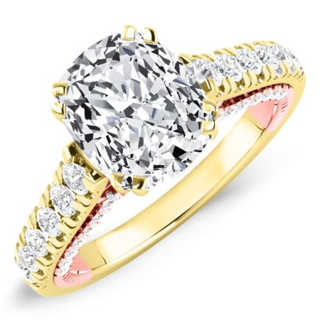 Nasrin Diamond Matching Band Only (engagement Ring Not Included) For Ring With Cushion Center yellowgold