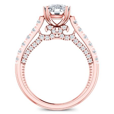 Nasrin Diamond Matching Band Only (engagement Ring Not Included) For Ring With Cushion Center rosegold