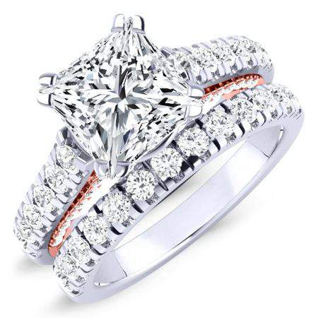 Nasrin Diamond Matching Band Only (engagement Ring Not Included) For Ring With Princess Center whitegold