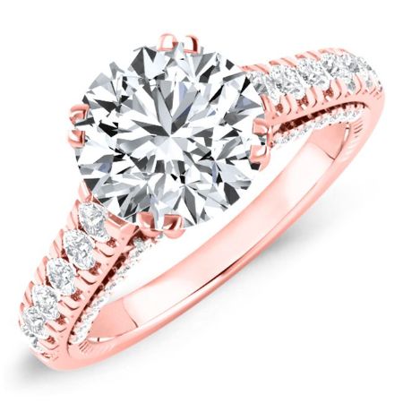 Nasrin Diamond Matching Band Only (engagement Ring Not Included) For Ring With Round Center rosegold