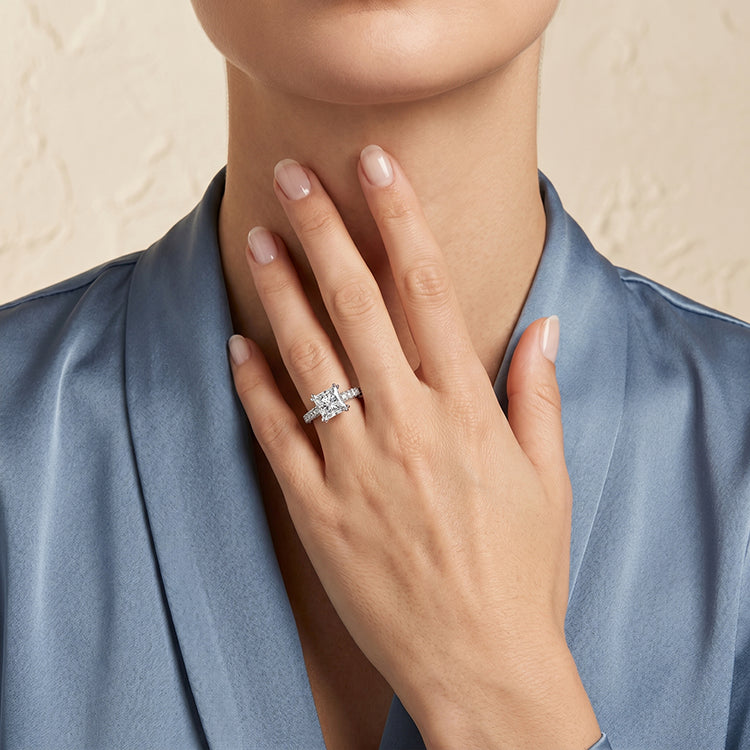 Nasrin - GIA Natural Princess Diamond Engagement Ring