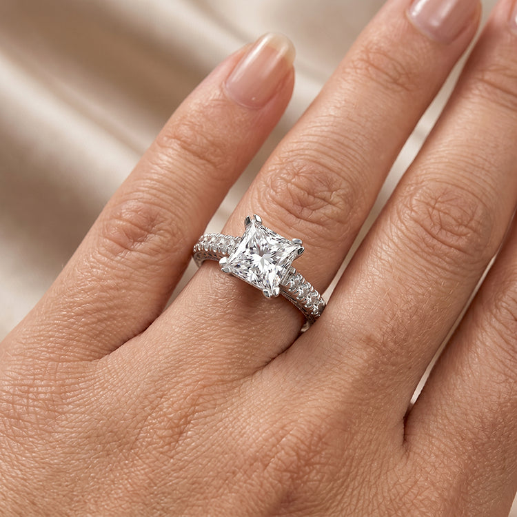 Nasrin - GIA Natural Princess Diamond Engagement Ring