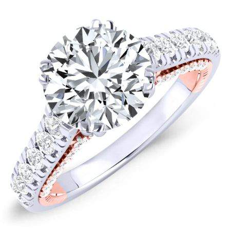 2.00 ct - Nasrin - Round Moissanite Engagement Ring