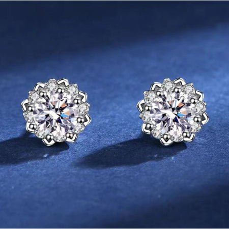 Nyla Moissanite Earrings whitegold