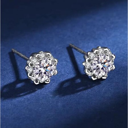 Nyla Moissanite Earrings whitegold