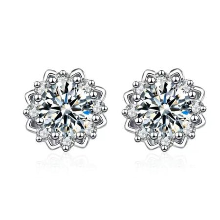 Nyla Moissanite Earrings whitegold