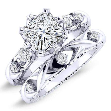 2.00 ct - Oleana - Princess Lab Diamond Bridal Set (IGI Certified)