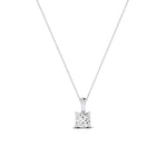 Orchid Cushion Cut Diamond Solitaire Necklace (Clarity Enhanced) whitegold