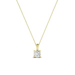 Orchid Cushion Cut Diamond Solitaire Necklace (Clarity Enhanced) yellowgold