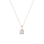 Orchid Cushion Cut Moissanite Solitaire Necklace rosegold