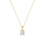 Orchid Cushion Cut Moissanite Solitaire Necklace yellowgold