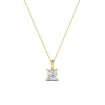 Orchid Princess Cut Moissanite Solitaire Necklace yellowgold