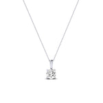 Orchid Round Cut Diamond Solitaire Necklace (Clarity Enhanced) whitegold