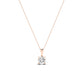 Orchid Round Cut Diamond Solitaire Necklace (Clarity Enhanced) rosegold