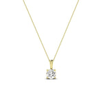 Orchid Round Cut Diamond Solitaire Necklace (Clarity Enhanced) yellowgold