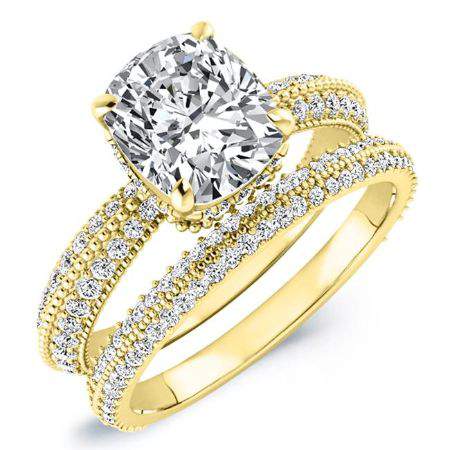 Oxalis Cushion Diamond Bridal Set (Lab Grown Igi Cert) yellowgold