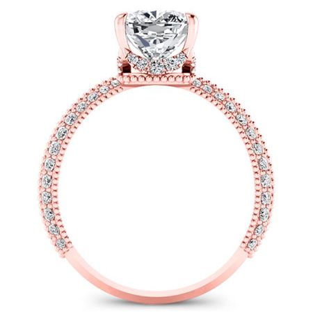 Oxalis Cushion Moissanite Bridal Set rosegold