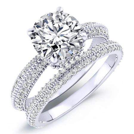 1.00 ct - Oxalis - GIA Natural Round Diamond Bridal Set