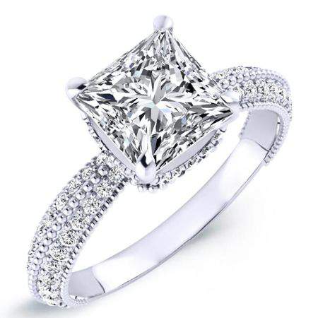 Oxalis Princess Diamond Engagement Ring (Lab Grown Igi Cert) whitegold