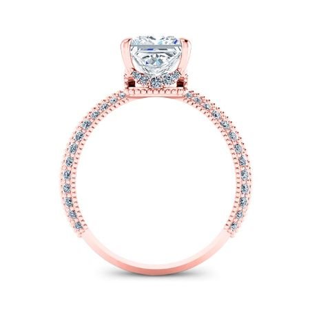 Oxalis Princess Moissanite Engagement Ring rosegold