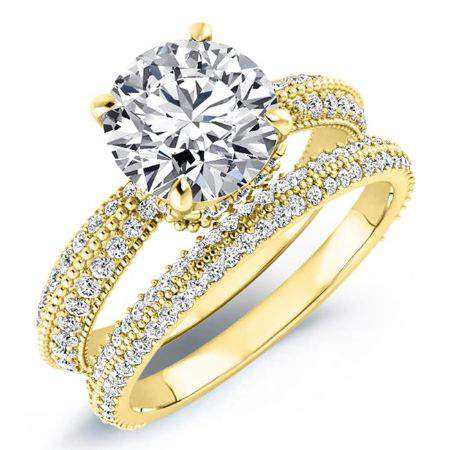 Oxalis Round Diamond Bridal Set (Lab Grown Igi Cert) yellowgold