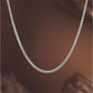 Paper Clip Link Chain Necklace White Gold