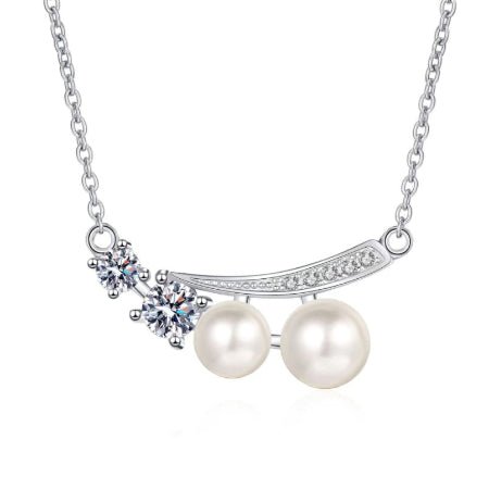 Patrese Diamond & Pearl Necklace whitegold