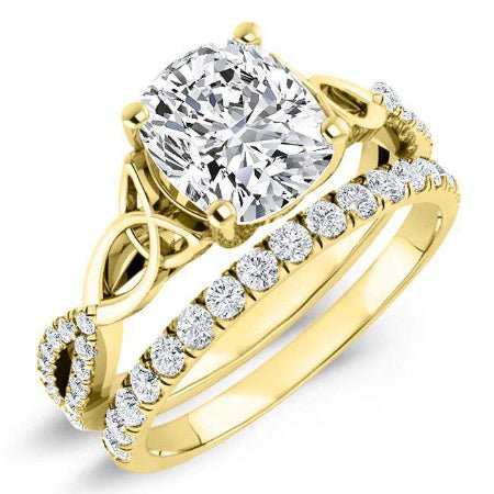 Pavonia Cushion Moissanite Bridal Set yellowgold