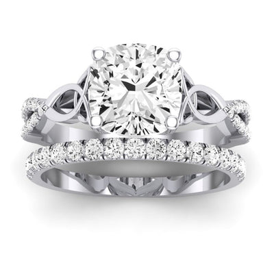 Pavonia Diamond Matching Band Only (does Not Include Engagement Ring)  For Ring With Cushion Center whitegold