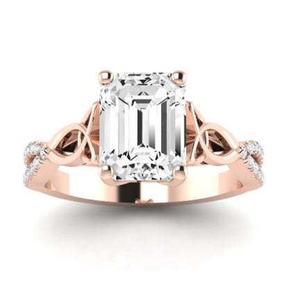 Pavonia Diamond Matching Band Only (does Not Include Engagement Ring)  For Ring With Emerald Center rosegold