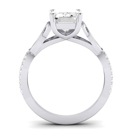 Pavonia Diamond Matching Band Only (does Not Include Engagement Ring)  For Ring With Emerald Center whitegold