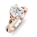Pavonia Diamond Matching Band Only (does Not Include Engagement Ring)  For Ring With Oval Center rosegold