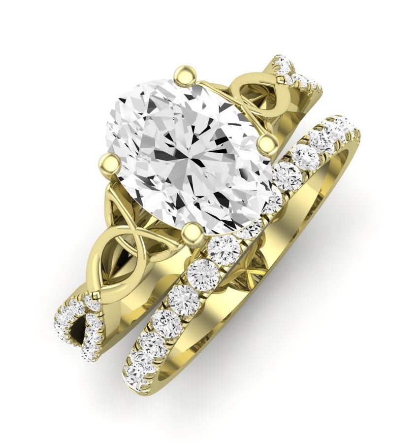 Pavonia Diamond Matching Band Only (does Not Include Engagement Ring)  For Ring With Oval Center yellowgold