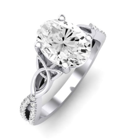 Pavonia Diamond Matching Band Only (does Not Include Engagement Ring)  For Ring With Oval Center whitegold