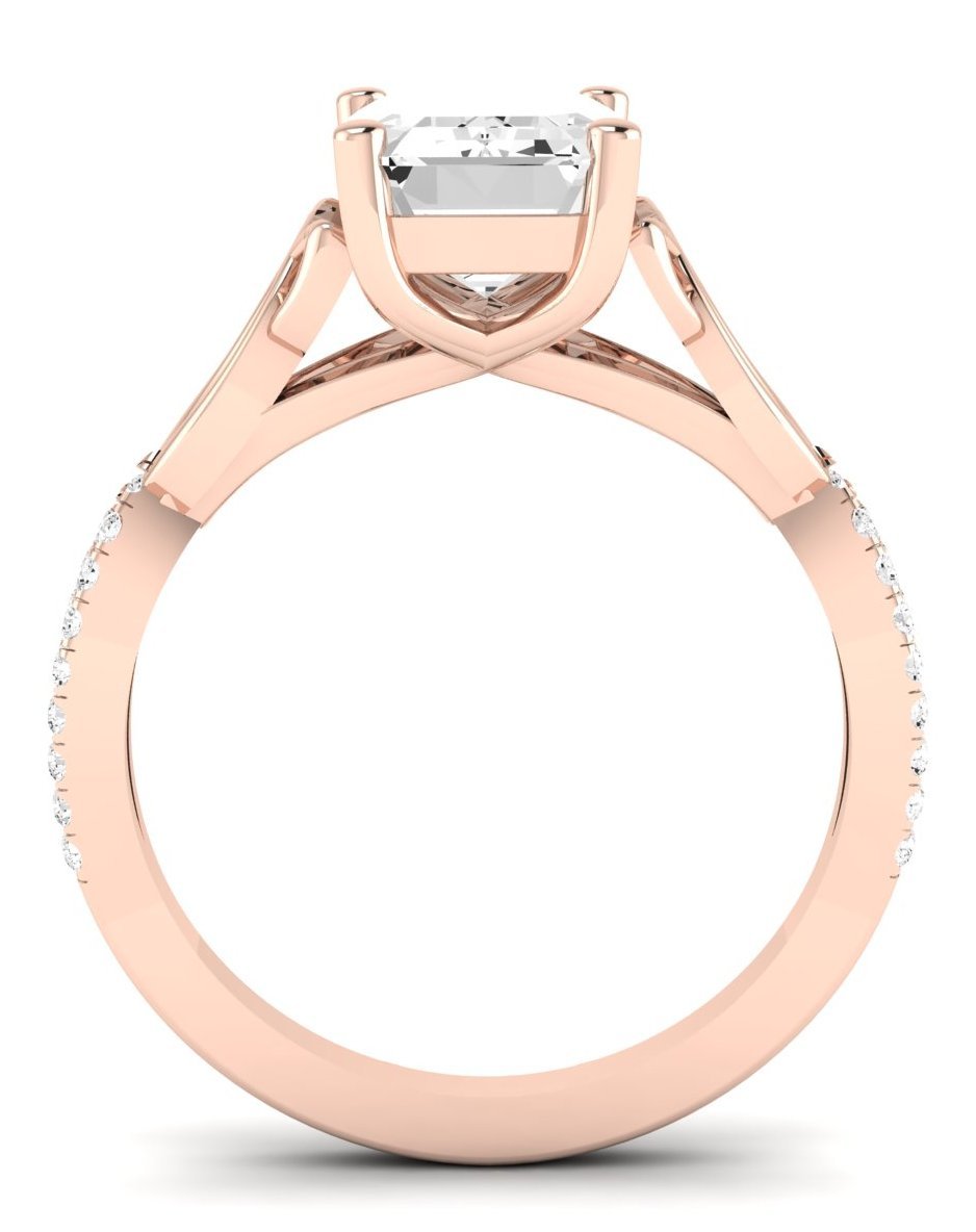 Pavonia Emerald Diamond Engagement Ring (Lab Grown Igi Cert) rosegold