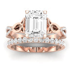 Pavonia Emerald Moissanite Bridal Set rosegold