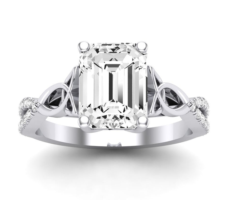2.00 ct - Pavonia - Emerald Moissanite Engagement Ring