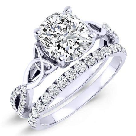 1.00 ct - Pavonia - GIA Natural Cushion Diamond Bridal Set