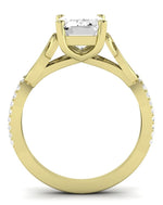 Pavonia Emerald Diamond Engagement Ring (Lab Grown Igi Cert) yellowgold