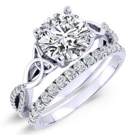 1.00 ct - Pavonia - GIA Natural Round Diamond Bridal Set