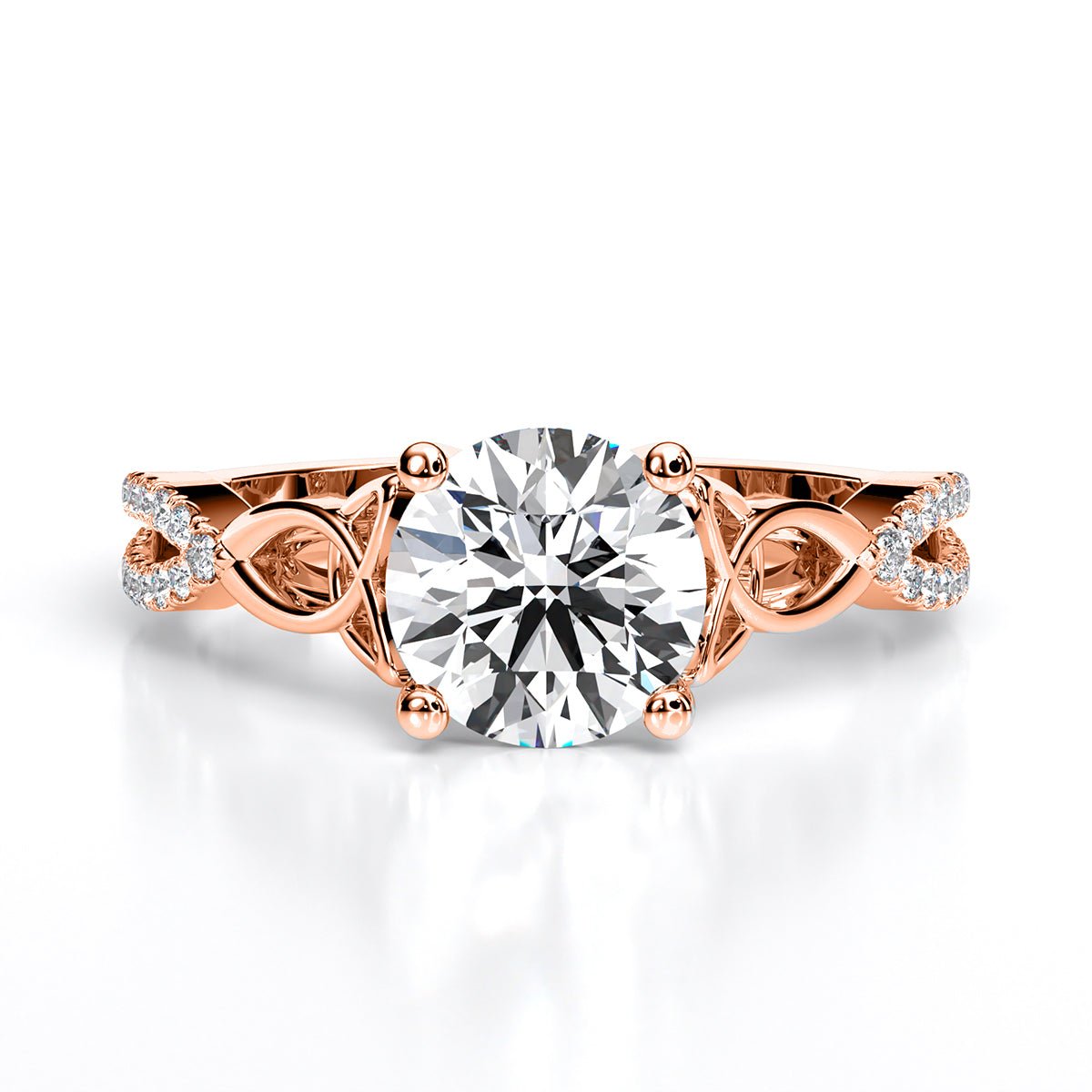 Pavonia Round Diamond Engagement Ring (Lab Grown Igi Cert) rosegold